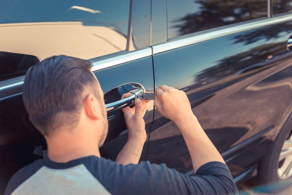 man open car door lock