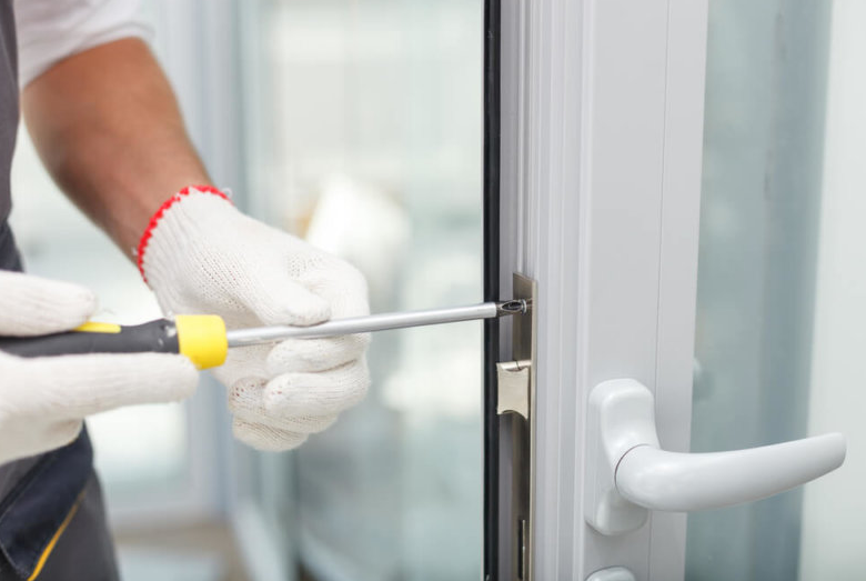 man setting up new lock